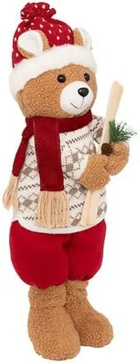 Niedliches stehendes Skifahrer-Bären-Plüschtier – Ideales Geschenk und Dekoration, 50 cm Höhe
