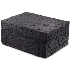 Casa Padrino Luxus Schmuckkasten Schwarz 28,5 x 22 x H. 13 cm - Schmuckschatulle - Aufbewahrungsbox - Luxus Accessoires - Deko Accessoires - Luxus Qualität