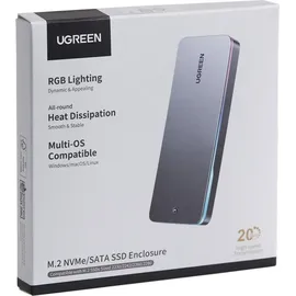 UGREEN CM777 NVMe/SATA 20Gbps, Usb-C Ssd-Laufwerk-Gehäuse