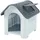 [en.casa] Hundehütte Bello 87x72x75 cm Weiß/Grau [en.casa]