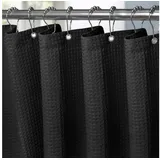 luxuskollektion Duschvorhang Waffel 92 x 182 cm schwarz