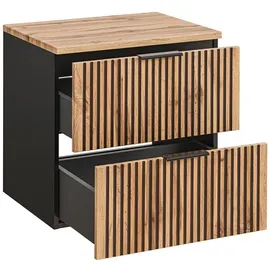 petits-meubles Waschtisch 60,6 x 0,0 x 0,0 cm Eichenoptik/Schwarz