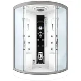 SeniorBad Dusche Duschkabine D26-EH-EA Duschtempel Sauna 130x130 cm OHNE 2K ScheibenVersiegelung - Weiß
