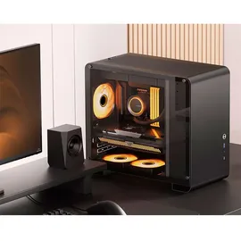 Jonsbo U4 Mini Micro-ATX-Gehäuse, Tempered Glass - schwarz