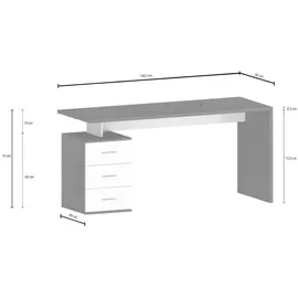Dmora Schreibtisch Dchiellin Weiß