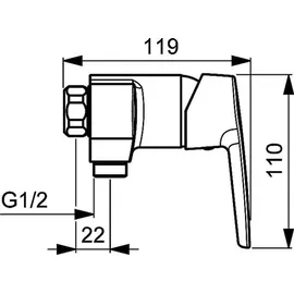 Hansa Hansapolo Duscharmatur Aufputz für 1 Verbraucher Chrom 51450163