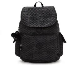 Kipling City Pack Mittelgroßer Rucksack, Signature Emb (Schwarz)