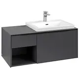 Villeroy & Boch Subway 3.0 Waschtisch-Unterschrank C571L1VR 100,1x42,25x51,6cm, mit LED/Griff Volcano black, graphite