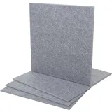 MCW 4er-Set Akustikwandpaneel MCW-L52, Wandpaneele Akustikplatten, schalldämmend 1qm Fläche 50x50cm ~ grau