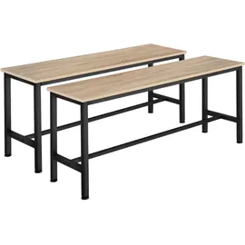 Tectake 2er Set Sitzbank, Industrial Style, Belastbarkeit 200 kg, 108 x 32,5 x 50 cm