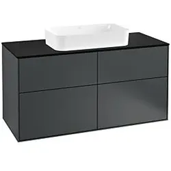 Villeroy und Boch Finion Waschtischunterschrank G26200HG 120x60,3cm, Emotion, Abdeckplatte black matt, Midnight Blue Matt Lacquer