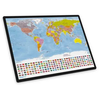 itenga Schreibtischunterlage itenga Schreibunterlage V1 Motiv Weltkarte