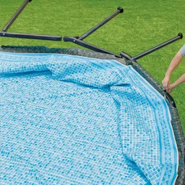 Summer Waves Elite Pool 549 x 132 cm Rattanoptik grau