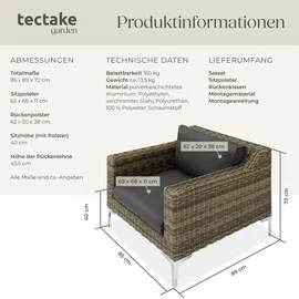 Tectake tectake® Modulares Rattanset Villanova 85 x 89 x 72 cm