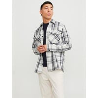 JACK & JONES Langarmhemd »JPRCCROY SPRING CHECK OVERSHIRT L/S SN«, Gr. M - N-Gr, cloud dancer, , 39596165-M N-Gr