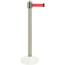 Securit® Classic Barrierenset - Kuppelkopfständer - Einziehbares rotes Band 10.6KG