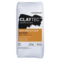 CLAYTEC Lehm-Oberputz grob mit Stroh - 25 kg Sack