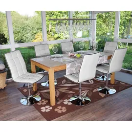 MCW 6er-Set Esszimmerstuhl MCW-C41, Stuhl Küchenstuhl, höhenverstellbar drehbar, Kunstleder MVG-zertifiziert ~ weiß