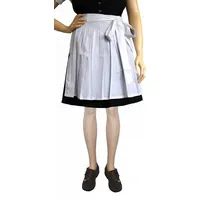 German Wear Dirndlschürze GW1601-1 Weiß, Dirndl Schürze Trachtenschürze Dirndel Tracht Weiss 44