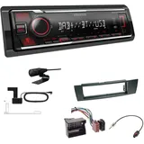 EHO Kenwood KMM-BT408DAB 1-DIN Digital Media Receiver Autoradio DAB+ Bluetooth USB Einbauset passend für BMW 3er E90 E91 E92 E93