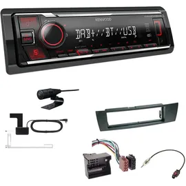 EHO Kenwood KMM-BT408DAB 1-DIN Digital Media Receiver Autoradio DAB+ Bluetooth USB Einbauset passend für BMW 3er E90 E91 E92 E93