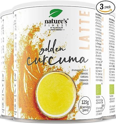 Nature's Finest BIO Golden Curcuma latte- Goldene Milch Pulver 3x125 g