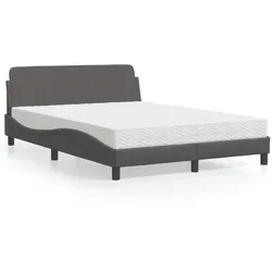 Bett mit Matratze – Grau, 140x200 cm – Stilvoll & Bequem