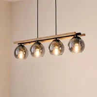 LINDBY Enrique 4-flg. dimmbar 90 cm kugelförmig schwarz