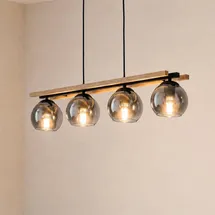 LINDBY Enrique 4-flg. dimmbar 90 cm kugelförmig schwarz
