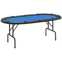 VidaXL Pokertisch Klappbar 10 Spieler Blau 207x106x76 cm