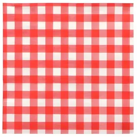 Papstar 100 Servietten, 3-lagig 1/4-Falz 33 cm x 33 cm rot "Vichy Karo"