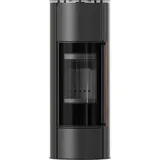 Kratki ERIK Ø150 Stahl Schwarz/Abdeckplatte Jatoba Holz