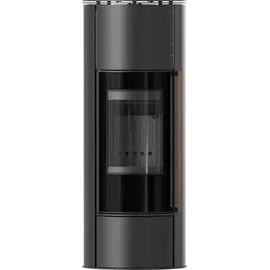 Kratki ERIK Ø150 Stahl Schwarz/Abdeckplatte Jatoba Holz