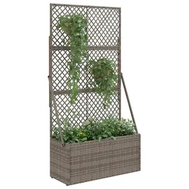 vidaXL Gartenpflanzer mit Gitter 70 x 30 x 135 cm Grau