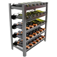 Proregal Weinregal 75 x 60 x 30 cm Schwarz