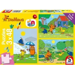 SCHMIDT SPIELE 56213 Viel Spaß mit der Maus, 3x48 Teile