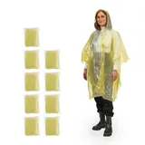 Relaxdays Relaxdays, Regenponcho 10er Set, - gelb