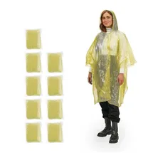Relaxdays Relaxdays, Regenponcho 10er Set, - gelb