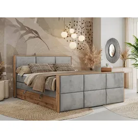MKS Boxspringbett mit Bettkasten ¦ grau ¦ Maße (cm): B: 168 H: 113