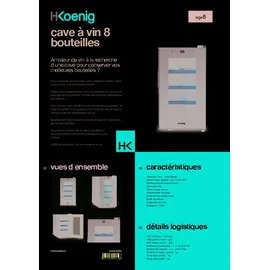h.koenig AGE8 Weinkühlschrank / 8 Flaschen/Temperatur von 11°C bis 18°C/LED-Temperaturanzeige/Holzlagerböden, Schwarz....