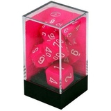 Chessex Chessex: 7-Die Set Opaque: Pink and White