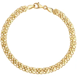 Goldarmband FIRETTI "Schmuck Geschenk Gold 375 Armschmuck Armkette Goldarmband Fantasie" Gr. 18,5, gold (gelbgoldfarben), Armbänder, Damen, 18,5, Gelbgold 375