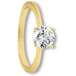Goldring ONE ELEMENT "Zirkonia Ring aus 333 Gelbgold" Gr. 51, gold, Fingerringe, Damen, 51,mit Zirkonia, Gelbgold 333, Damen Gold Schmuck