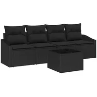 vidaXL Garten-Sofa-Set Schwarz