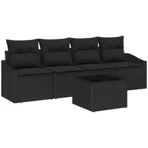 vidaXL Garten-Sofa-Set Schwarz