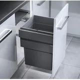 HAILO Einbaumülleimer, Schrank 45cm, Frontauszug selbstschließend - Grau
