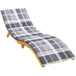 vidaXL Sonnenliegen-Auflage Grau Karomuster 200x70x4 cm Stoff