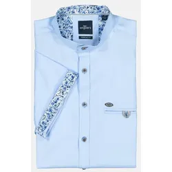engbers Herren Kurzarm-Hemd regular blau uni Stehkragen - XXL