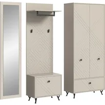 Home Affaire Mento Garderobenschrank 215 x 35 x 190 cm beige