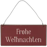 Ib Laursen Metallschild Frohe Weihnachten rot 7x15cm